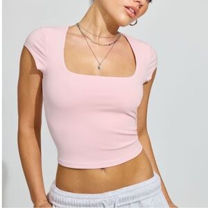 Garage Portia Pink Square Neck Women's Top